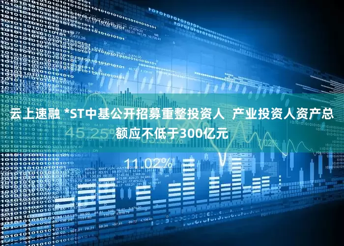 云上速融 *ST中基公开招募重整投资人  产业投资人资产总额应不低于300亿元
